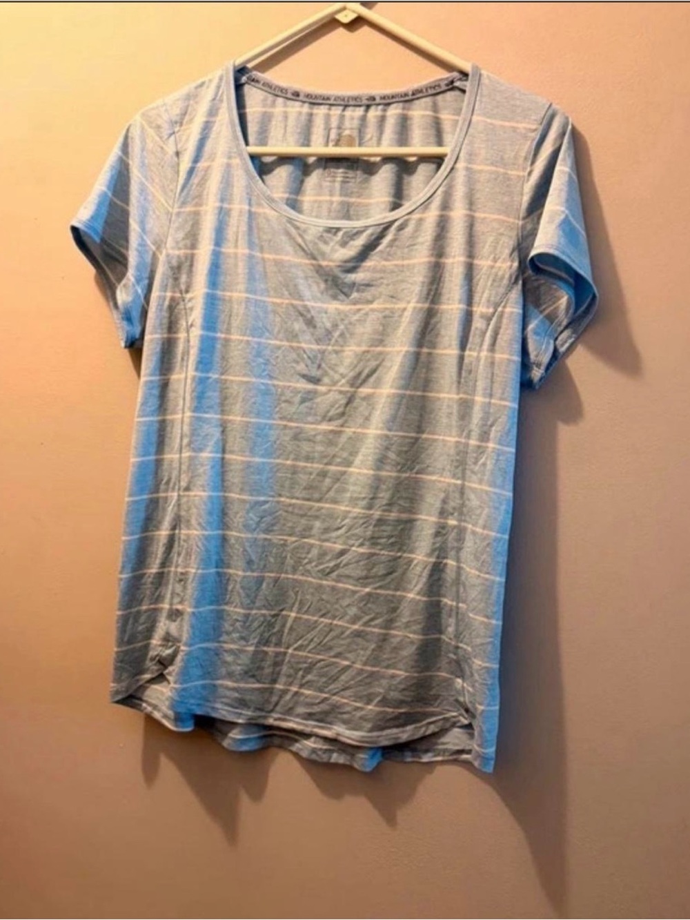 The North Face Light Blue & White Striped Scoop Neck Tee